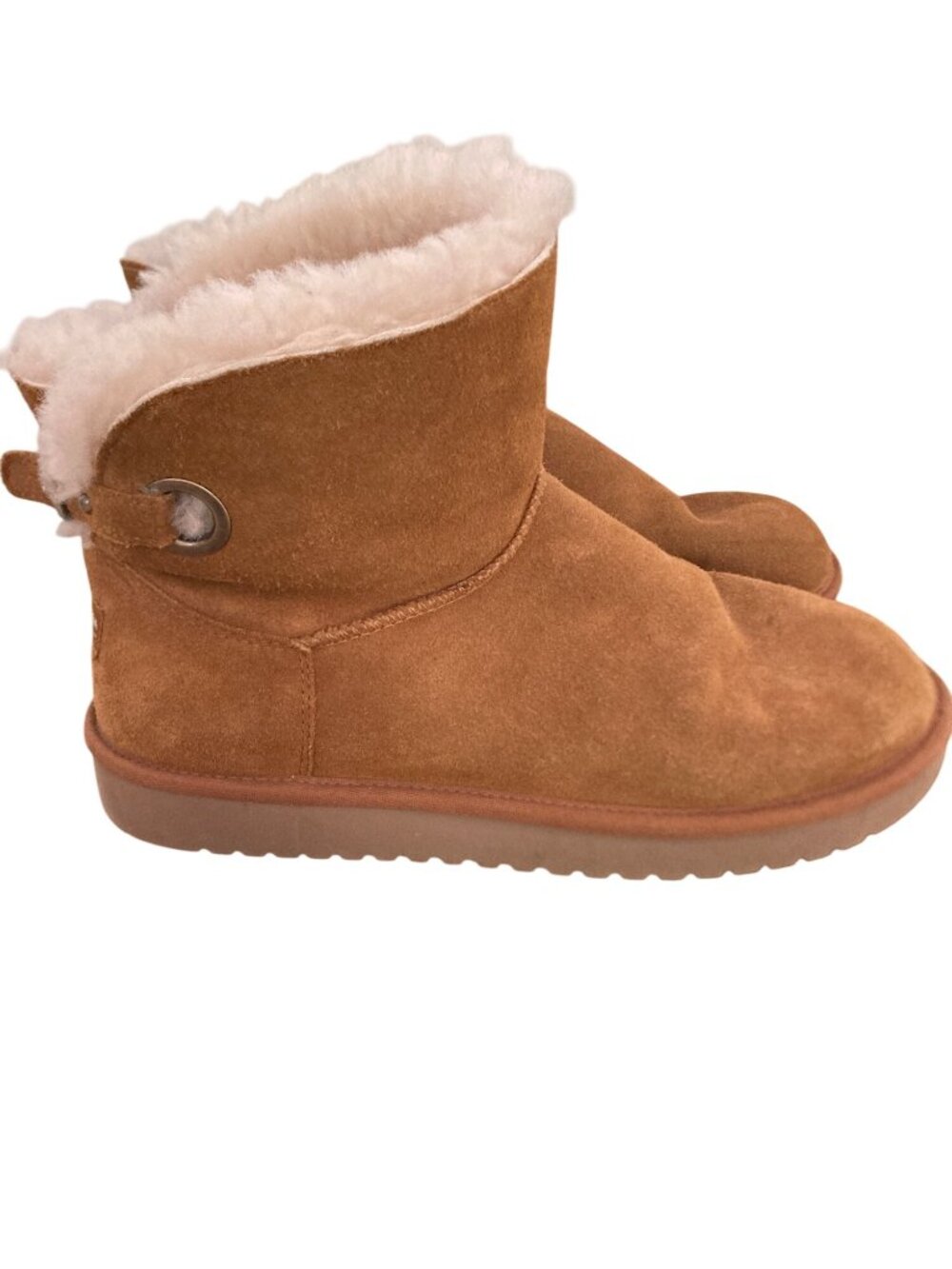 Koolaburra By UGG Womens Shearling-Lined Suede Ankle Boots Size 10 Camel Brown